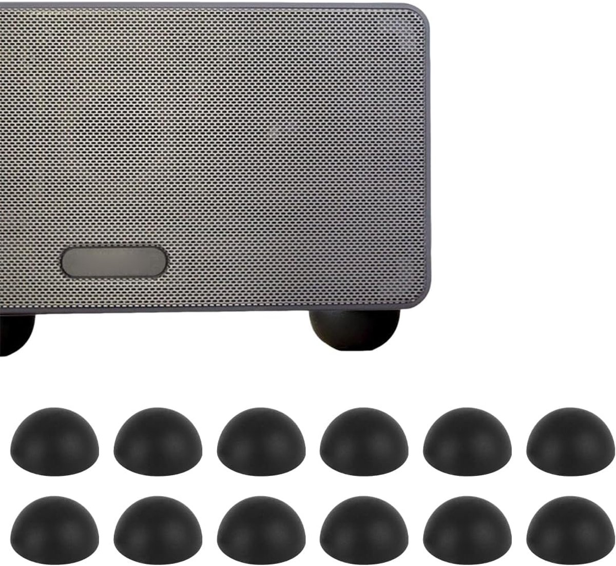 Elastomer-schokdempers 18x10 mm - zwart - 12 stuks - effectieve geluidsisolatie voor luidsprekers - SnelShoppen