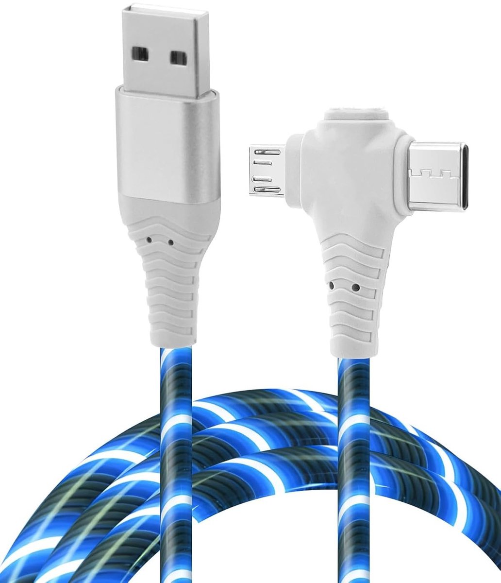 Oplaadkabel 3 in 1 - Fast Charging - Multi-LED verlichting - Leuk voor kinderen - SnelShoppen