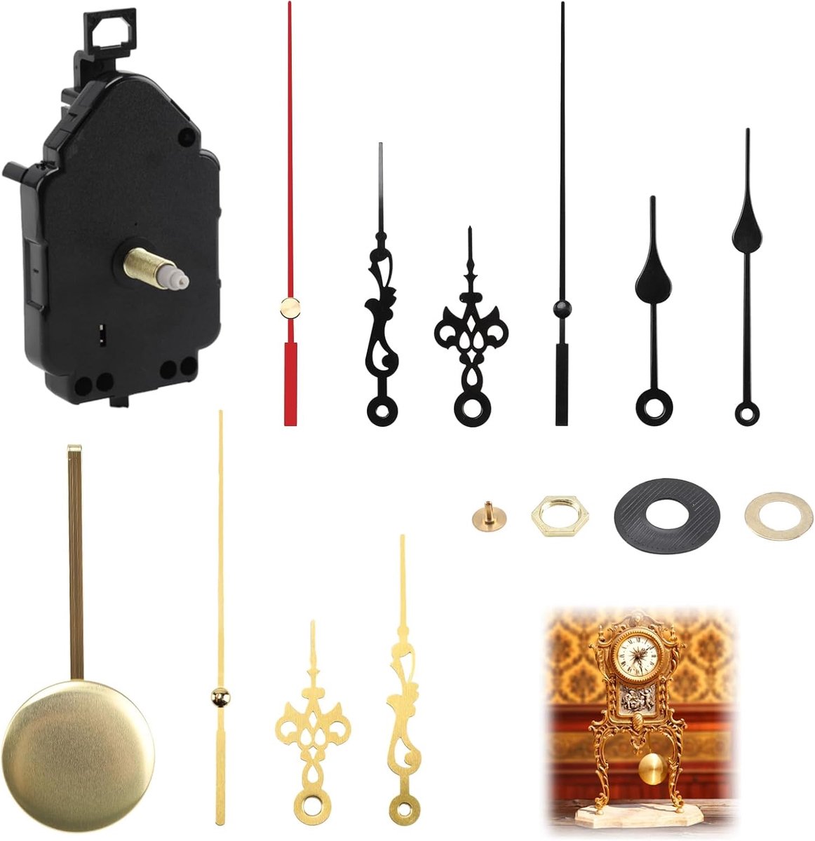 Klokmechanisme 22mm Shank - 15-delige set - Stil en eenvoudig te installeren - Geschikt voor diverse klokken - SnelShoppen