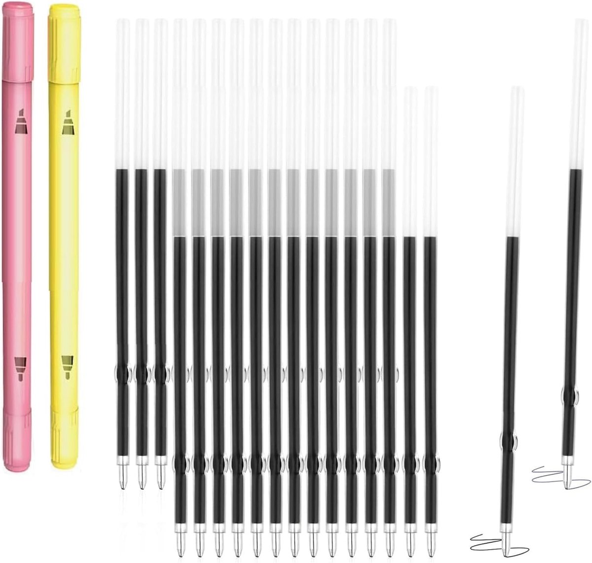 Vullingen voor pennen 60 stuks - 30 blauw en 30 zwart - 107mm lengte - langdurig schrijfplezier - SnelShoppen