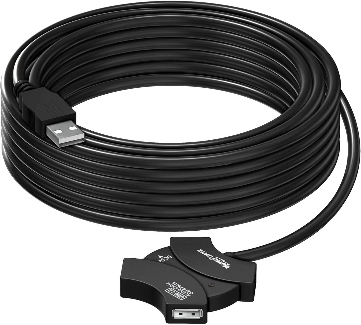 USB 2.0 actieve verlengkabel 10m - 4-poorts hub - Plug and Play - Verbind tot 4 apparaten - SnelShoppen