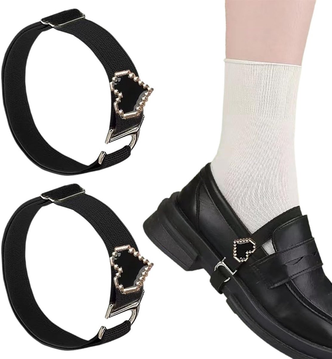 Veters antislip hielriemen - 2-delige set - nylon en PU-leer - voorkomt losraken tijdens sporten - SnelShoppen