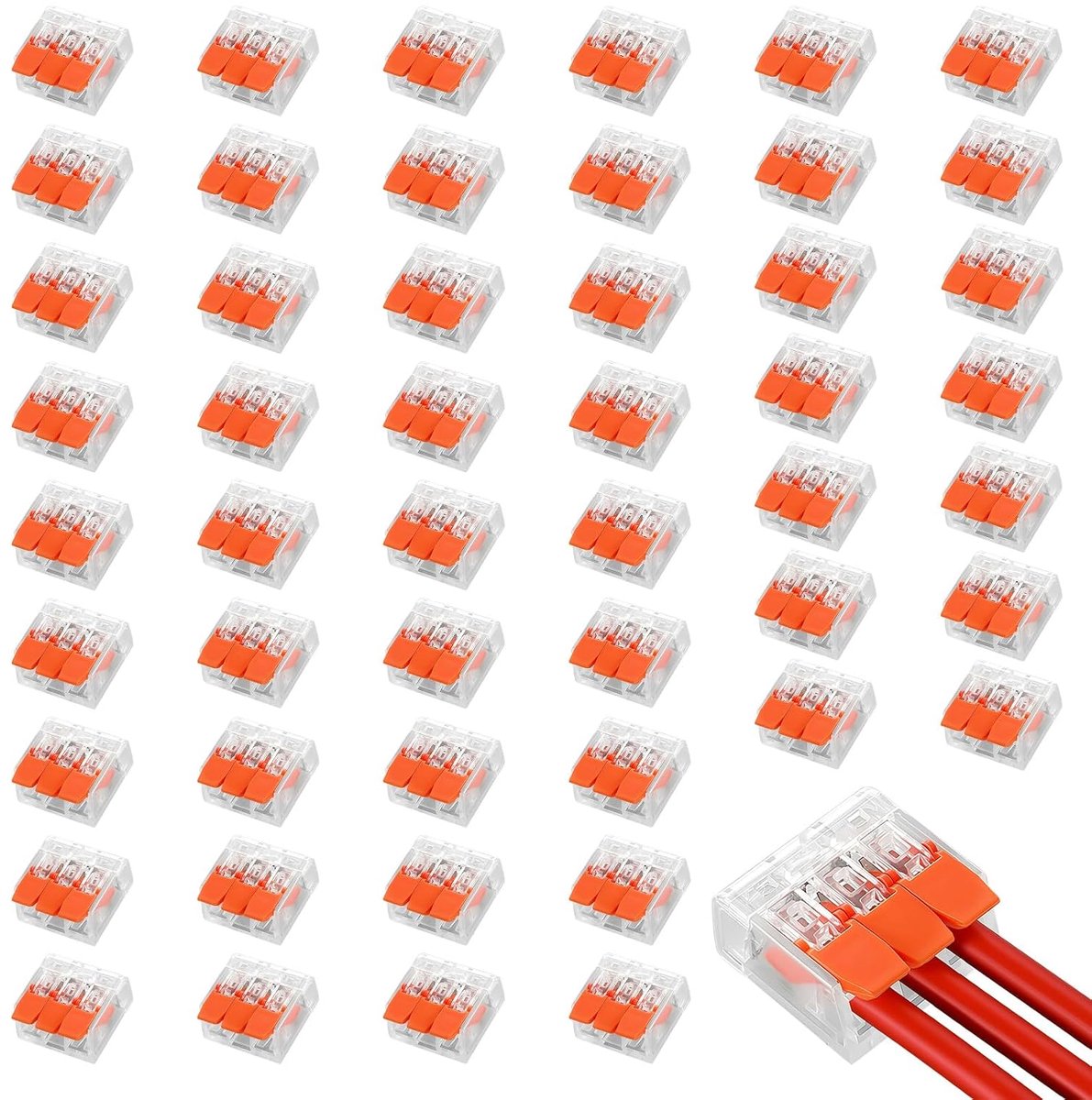 Elektrotechnische aansluitingen 4 mm² - 50 stuks - 3 ingangen - geschikt voor diverse toepassingen - SnelShoppen
