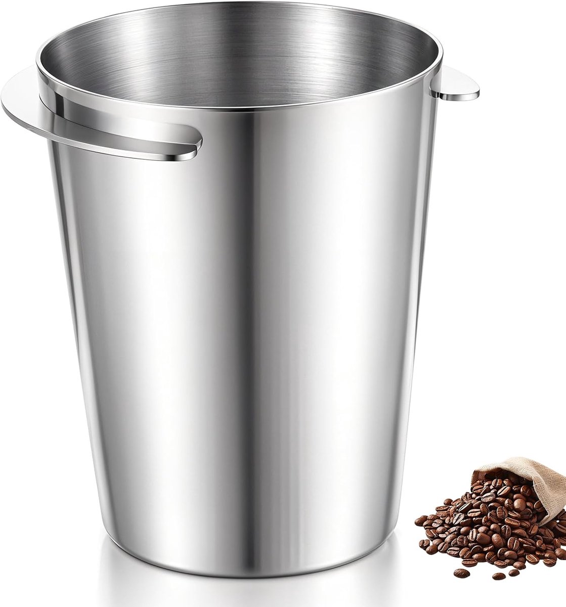 Doseerbeker 58 mm - roestvrij staal - zilver poedertoevoerdeel - perfect voor espressomachine - SnelShoppen