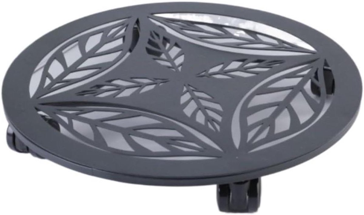 Plantenpot Caddy - Bloemenbak Drager - Potten Verplaatsen - Met Rem - 30 cm diameter - Zwart