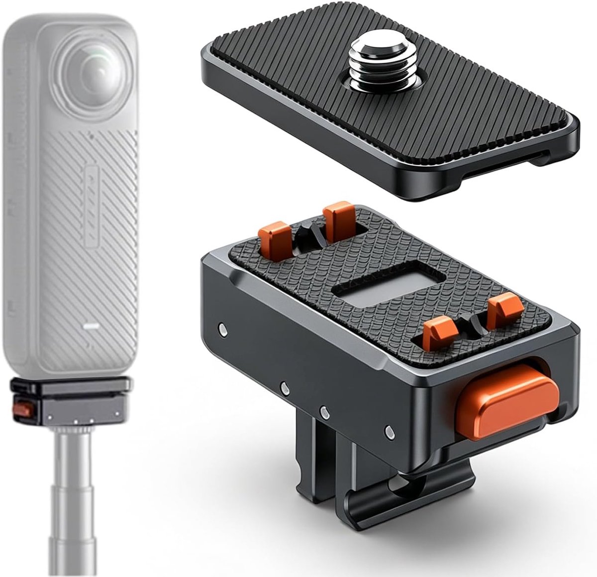 Magnetische snelwisseladapterhouder - aluminiumlegering - voor Insta360 Ace Pro2, X3/X2, GoPro12 - SnelShoppen
