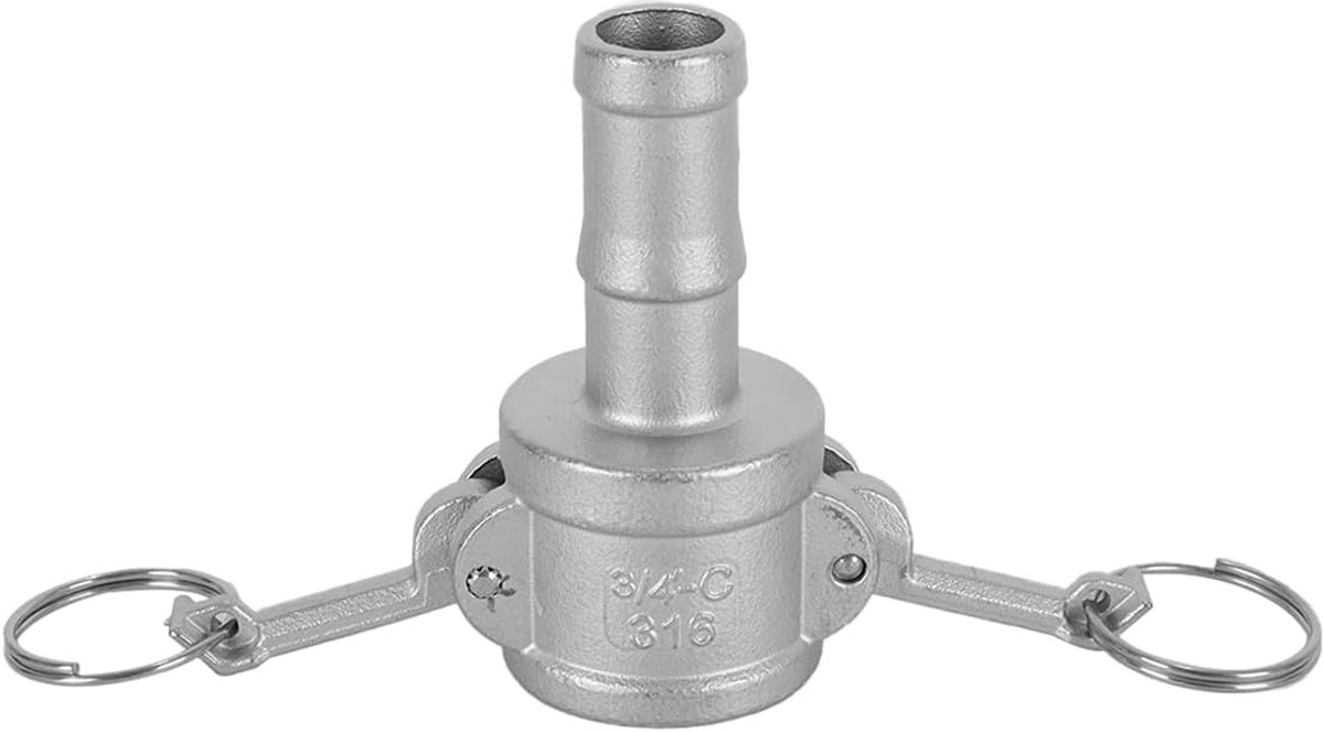 Camlock-fittingen 3/4 inch - roestvrij staal - nokken- en groefslangfitting - ideaal voor water en brandstof - SnelShoppen