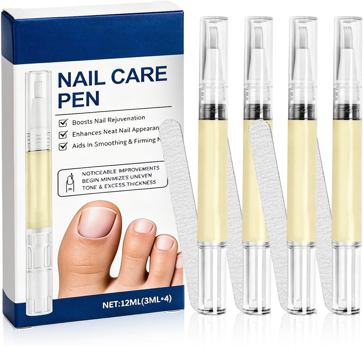 Nagelpaddenstoelstift 4 stuks - nagelverzorgingsstift - natuurlijke extracten - herstelt beschadigde teennagels - SnelShoppen
