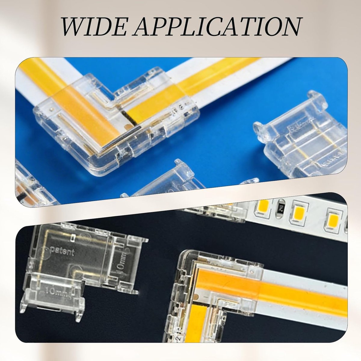 LED-strips set 12-delig - 2-polig 10 mm - naadloos met L-hoekconnectoren - perfecte verbinding voor DIY projecten - SnelShoppen