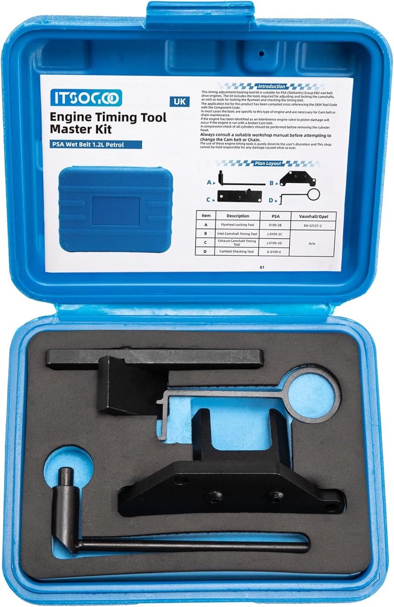 Timing Tool Set 4-delig voor PSA 1.2 Puretech - Timingriem Gereedschap - Camshafts Aligneren - Eenvoudig vervangen - SnelShoppen