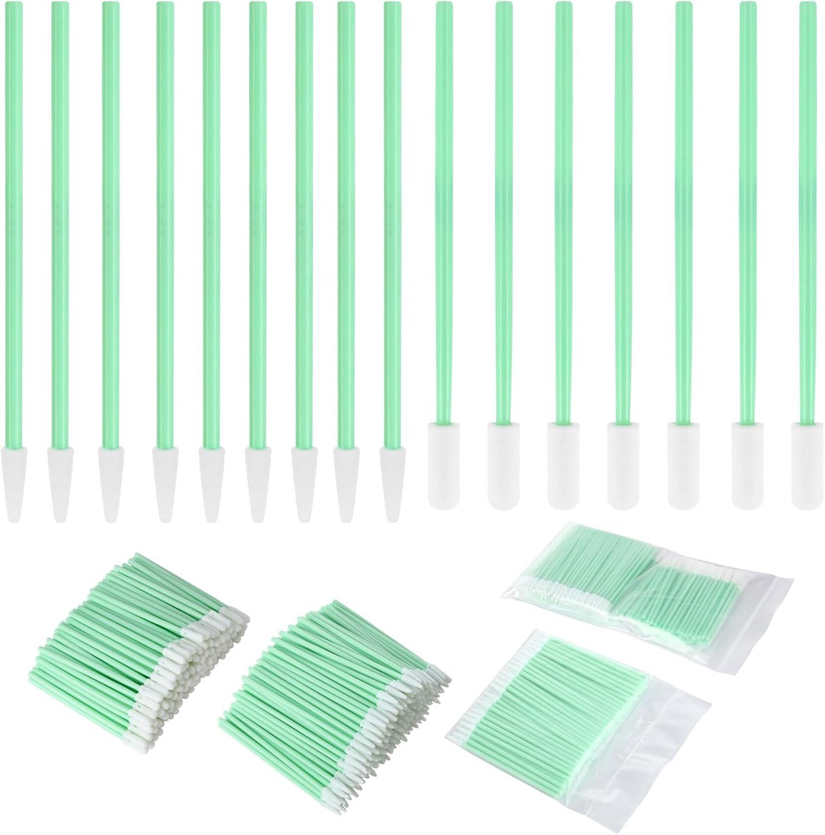 300 stuks wattenstaafjes - steriele schuimkop - multifunctionele reinigingsset - ideaal voor nauwkeurige reiniging - SnelShoppen