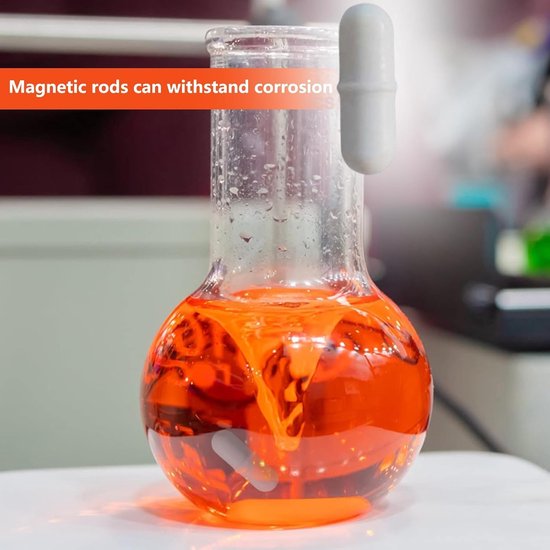 Magnetische Roerstaaf - Magneetroerder Roerstaafjes - Laboratorium Experimenten - Hittebestendig PTFE Coating - 2.8 cm - Wit — afbeelding 2