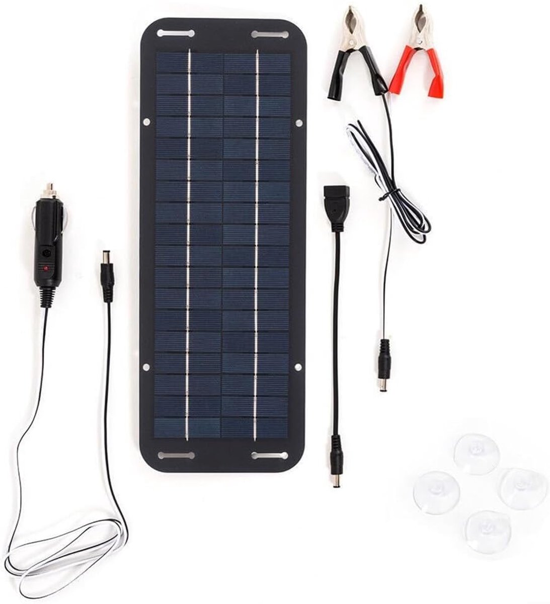 Solar Battery Charger 30W - 12V Zonnepaneel - Trickle Charger Kit - Ideaal voor Motorfiets en Boot - SnelShoppen