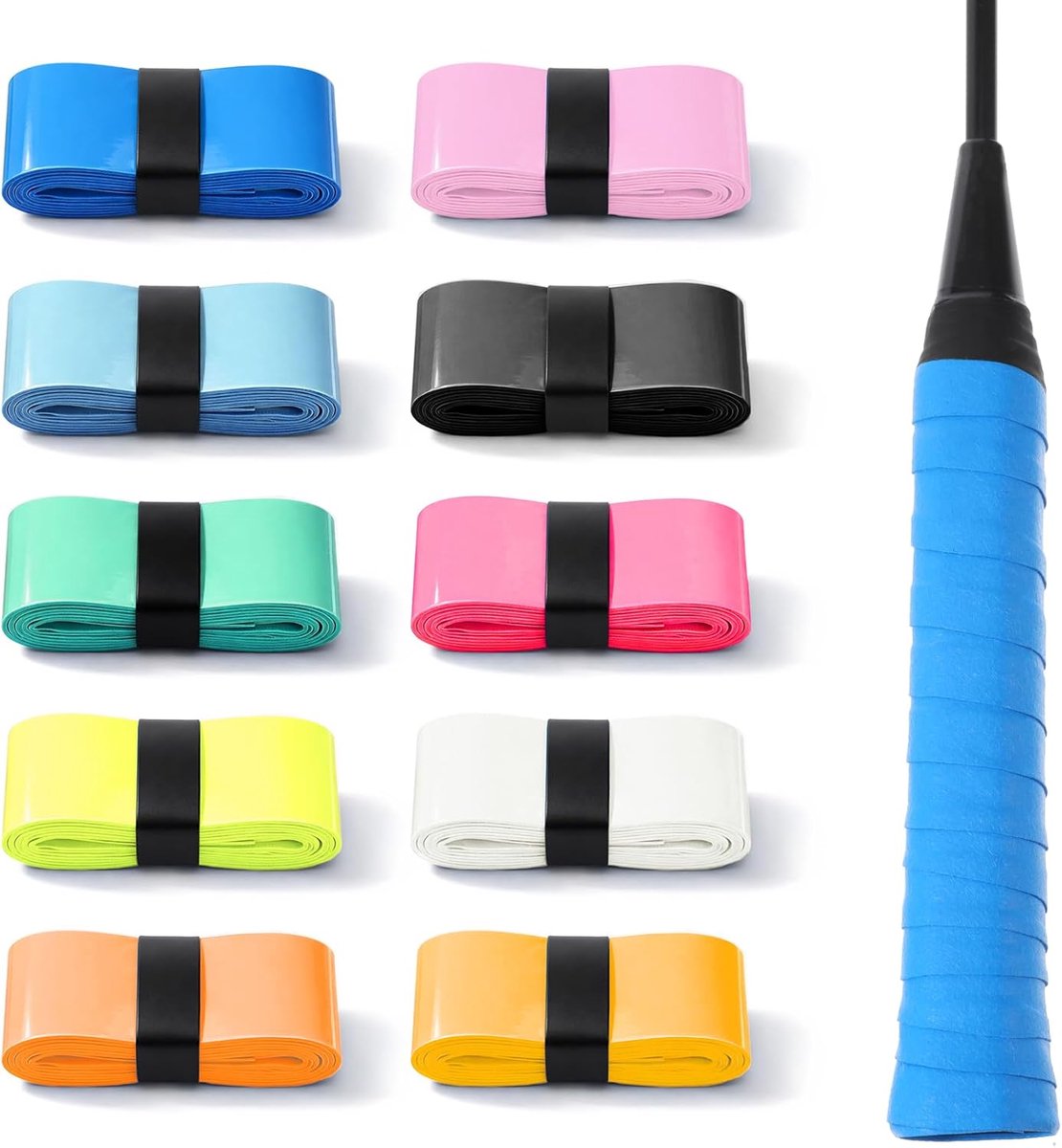 Tennis grip tape 10 stuks - voorgevormd - comfortabel en antislip - ideaal voor tennis en badminton - SnelShoppen
