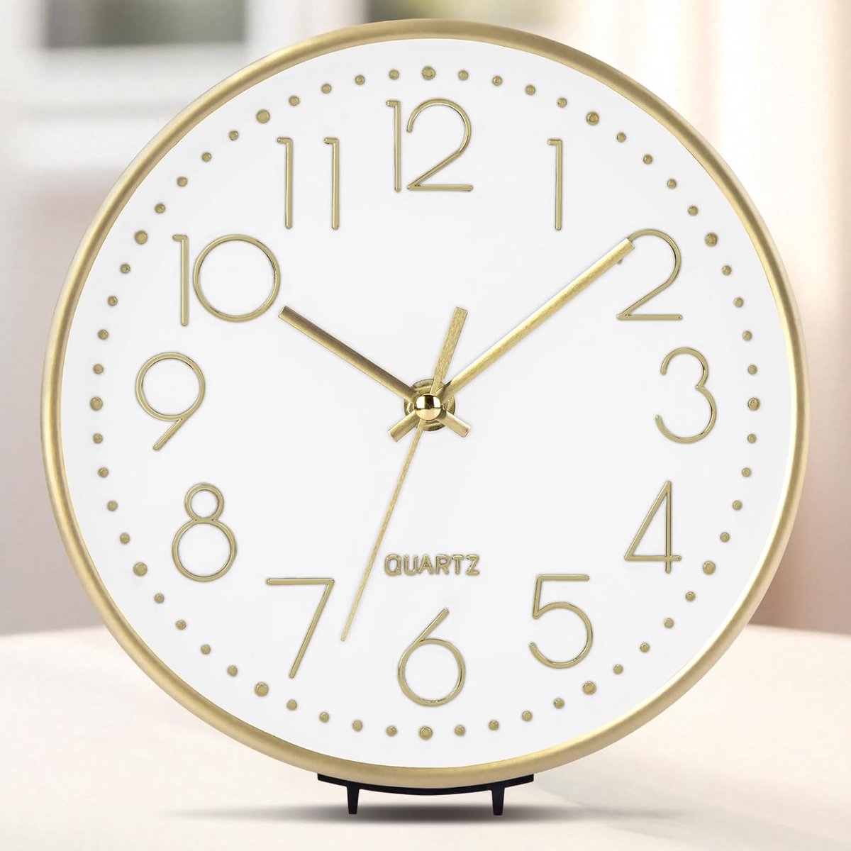 Wandklok 20cm Groot - Wit Glas - Stille werking - Perfect voor keuken of kantoor - SnelShoppen