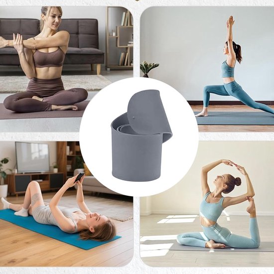 Yogamat Banden - Matriemen Pilates - Mat Rollen - Anti-afrol - 1 paar - Grijs van Yogamat — afbeelding 3