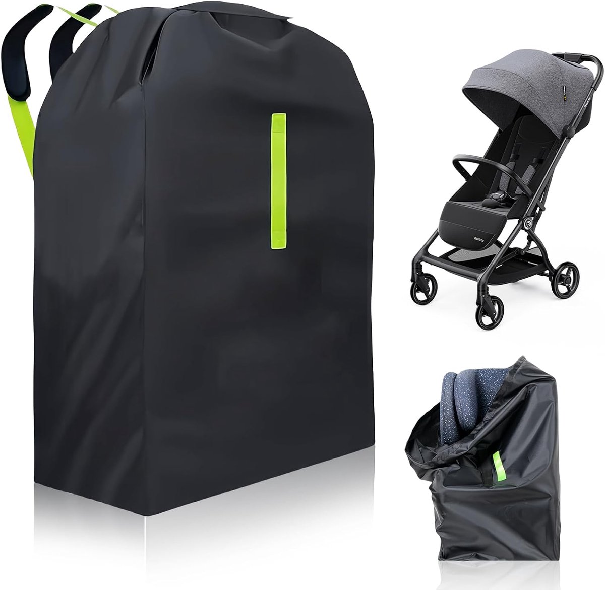 Buggy Transporttas 120 x 63 x 43 cm - Waterdicht 600D - Bescherming tegen slijtage - Ideaal voor luchtvervoer - SnelShoppen