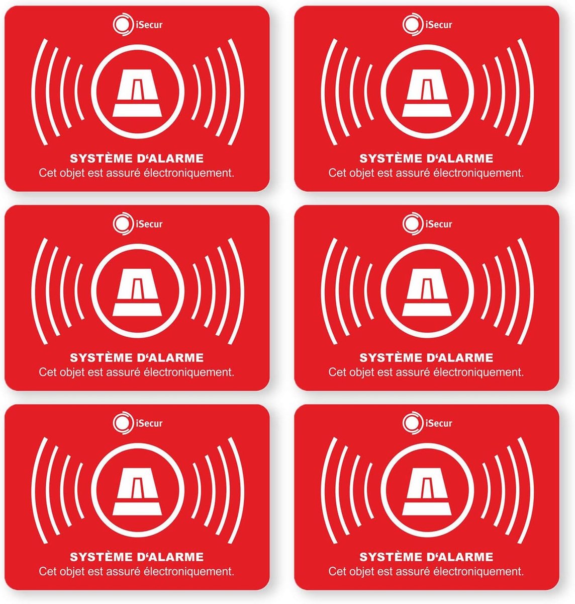 Alarm sticker - 6 stuks 5 cm - UV-beschermd - afschrikking voor inbraak - voor ramen en voertuigen - m-winkel