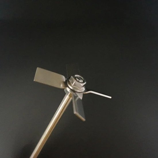 Roestvrijstalen Roerders - Laboratorium Mengstaven - Efficiënt Mengen - Vier Bladen 30/45 Graden - 8cm Blad - Zilver — afbeelding 3