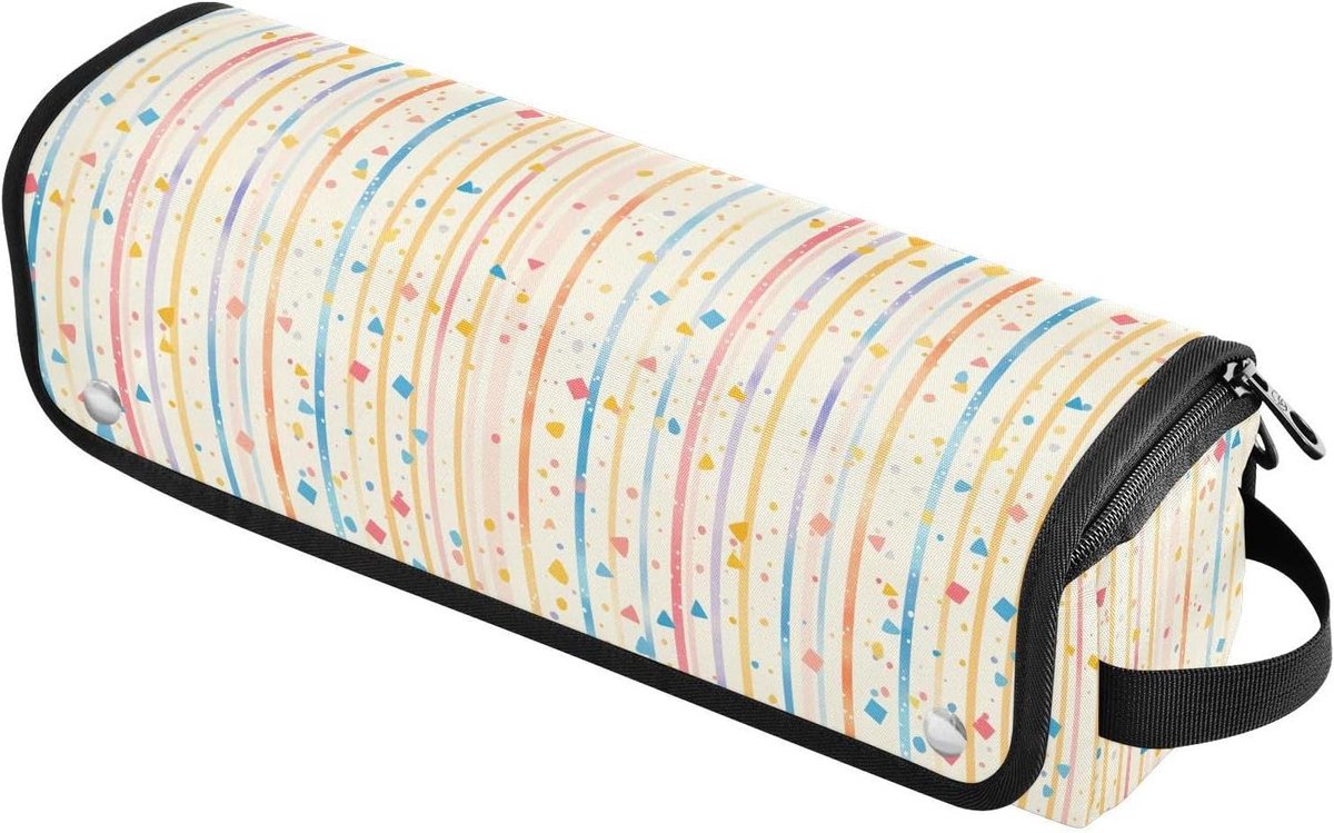 Reistas Haargereedschap - Styling Tool Organizer - Reizen en Organiseren - Hittebestendige Mat - 37 x 31 cm - Gestreepte Stippen