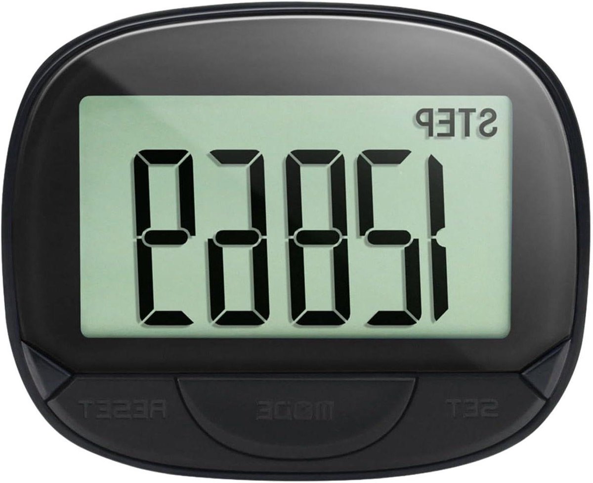 Stappenteller - Stappenteller Lopen - Gezondheid bijhouden - Groot Scherm - 55mm - Zwart