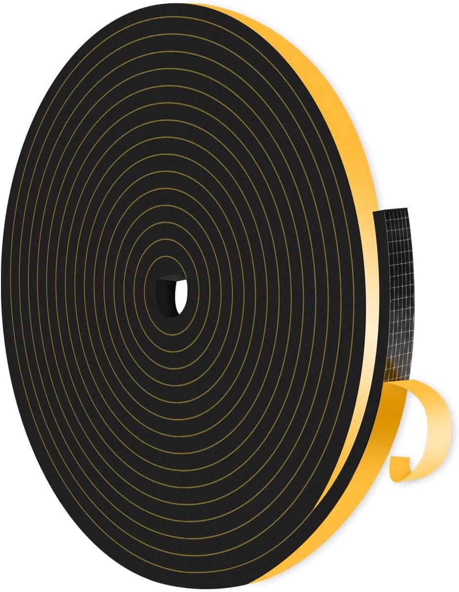 Draught Excluder Deurafdichting 7 mm x 2 mm - Zwart - Hoge dichtheid isolatie - Bespaar op energiekosten - SnelShoppen