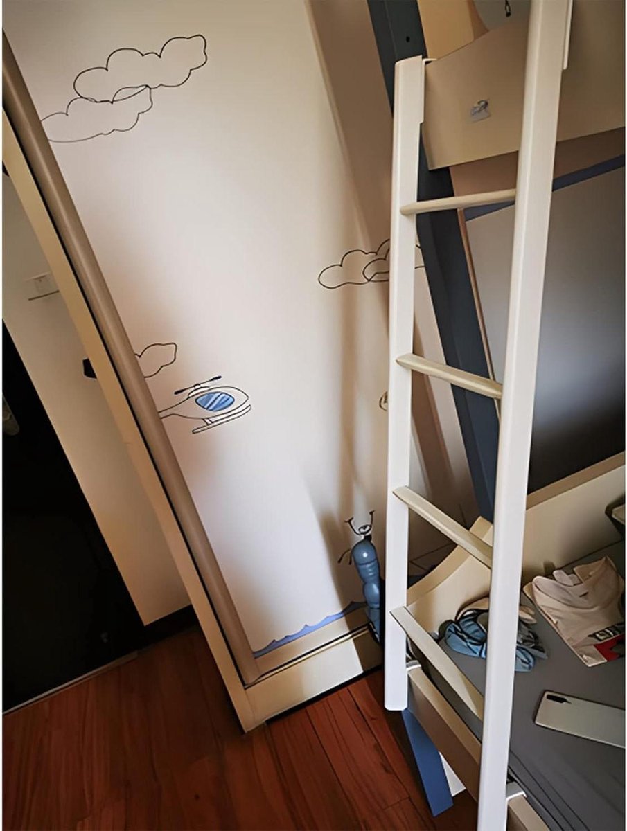 Etagetrap Metaal - Camperladder Stapelbedladder - Veilig Toegankelijk - Robuust Staal Gepoedercoat - 1.5m Lengte - Zilver