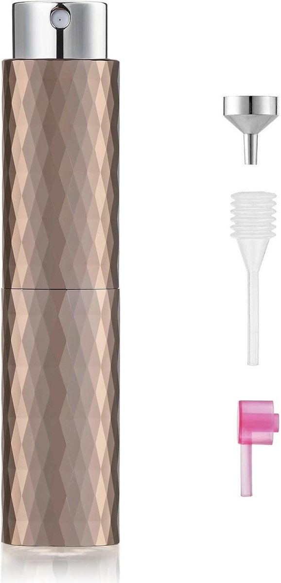 Parfumatomizer 10ml - Bruin Aluminium - Glas Binnenfles - Ideaal voor Reizen - SnelShoppen