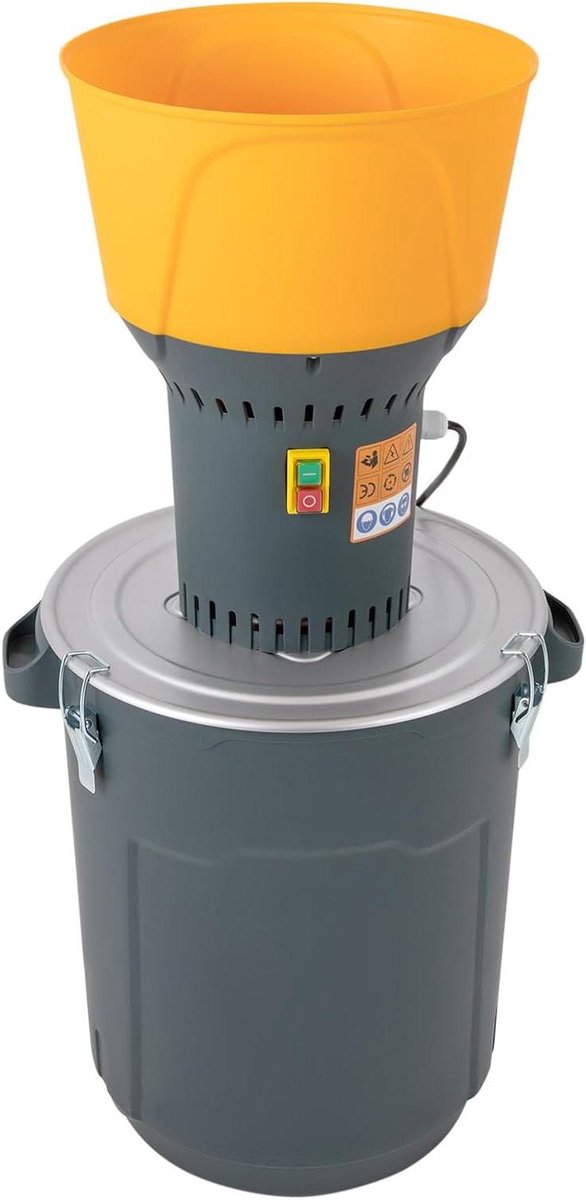 Elektrische Graanmolen - Shredmolen Hakmolen - Granen Verwerken - Stofvrij Malen - 50 liter - Blauw Geel