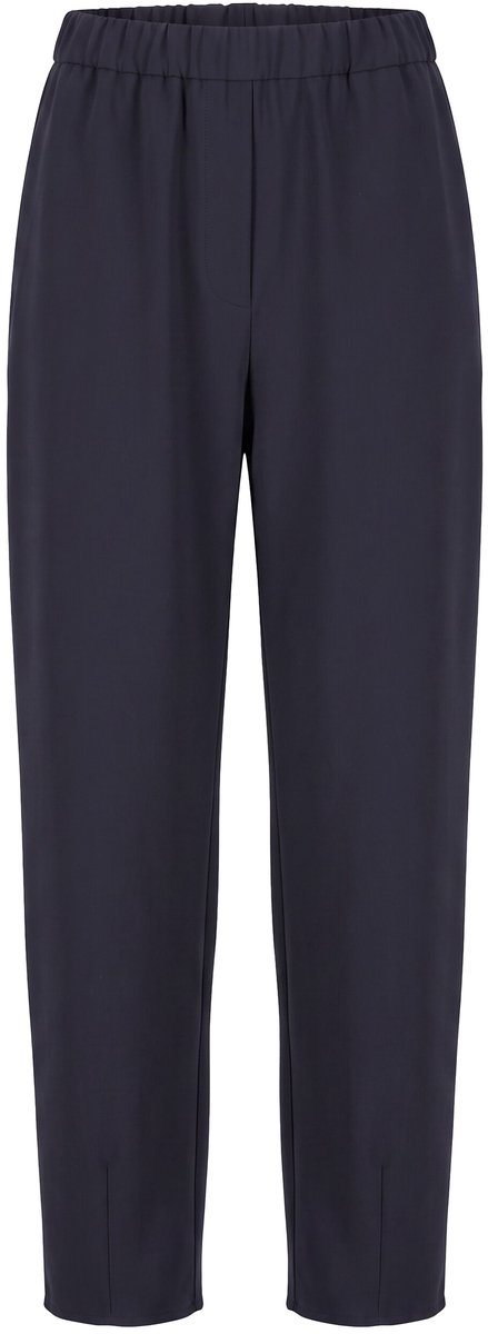 Ulla Popken - Dames - Ballonbroek wijde pijpen elastische tailleband - Donkerolijf - Maat 50+