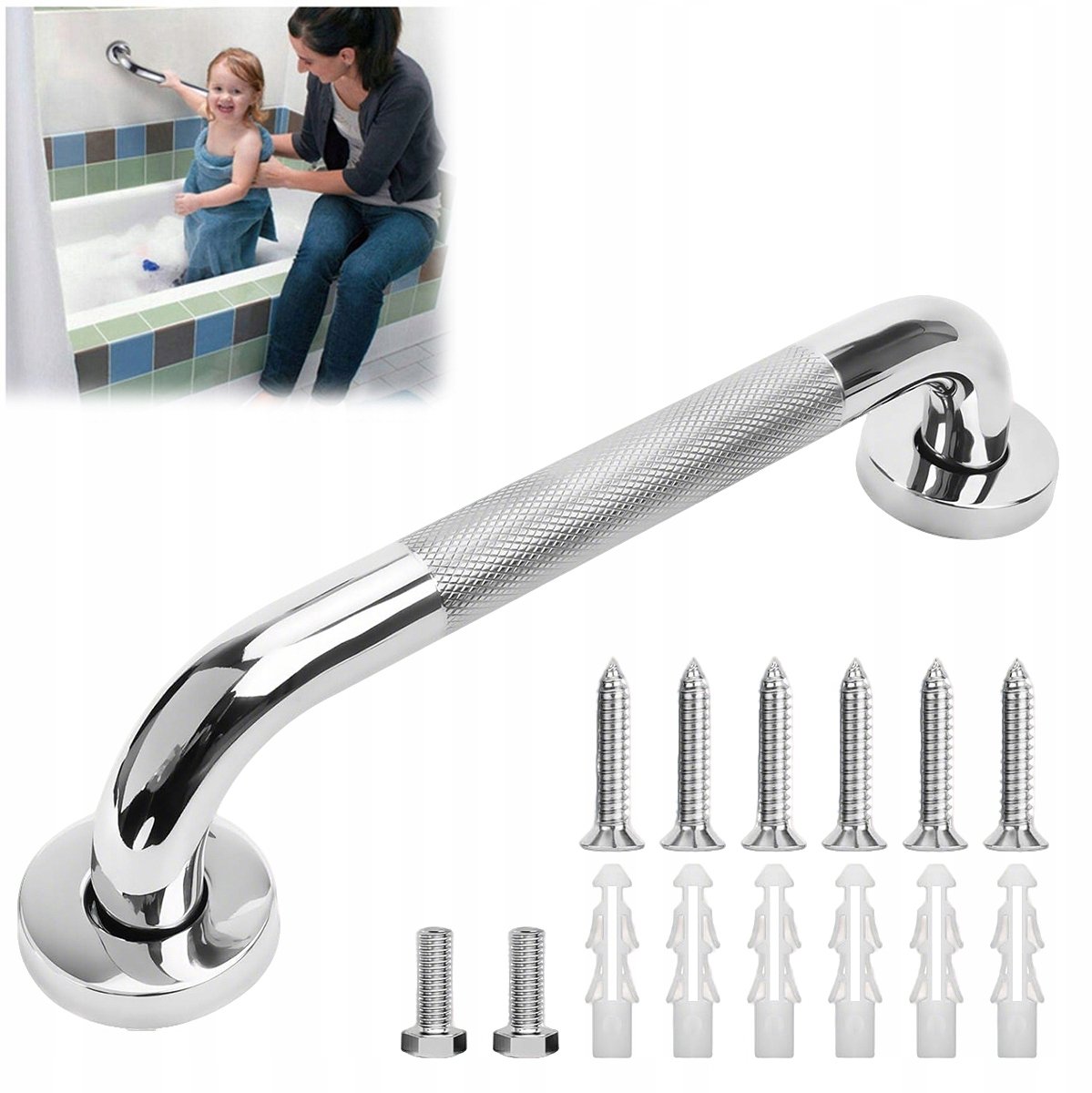 Badkamergreep Zilver RVS - 30cm - Veiligheid & Stabiliteit