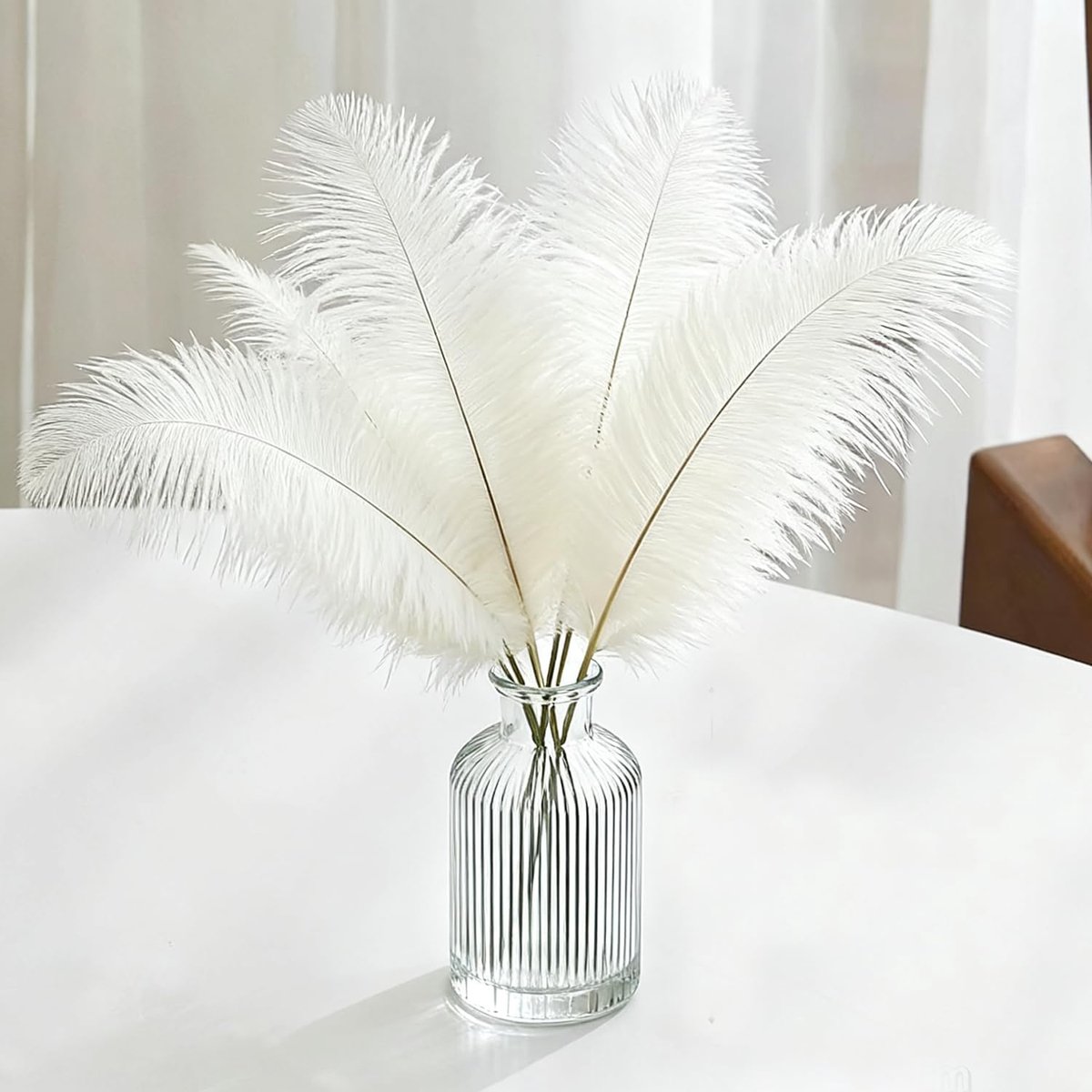 Natuurlijke struisvogelveren, premium kwaliteit, verpakking van 10 stuks, 35-40 cm, met de hand geselecteerd, voor - ShopVlot