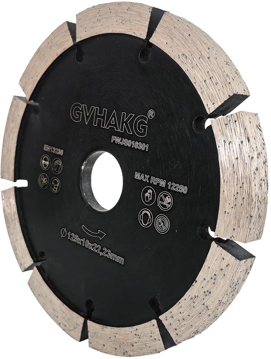 Diamond Milling Disc, 125 mm, 10 mm, Grouting Cutter for Concrete, Mortar, Brick, Masonry and Plaster (125 x 10 x - ShopVlot