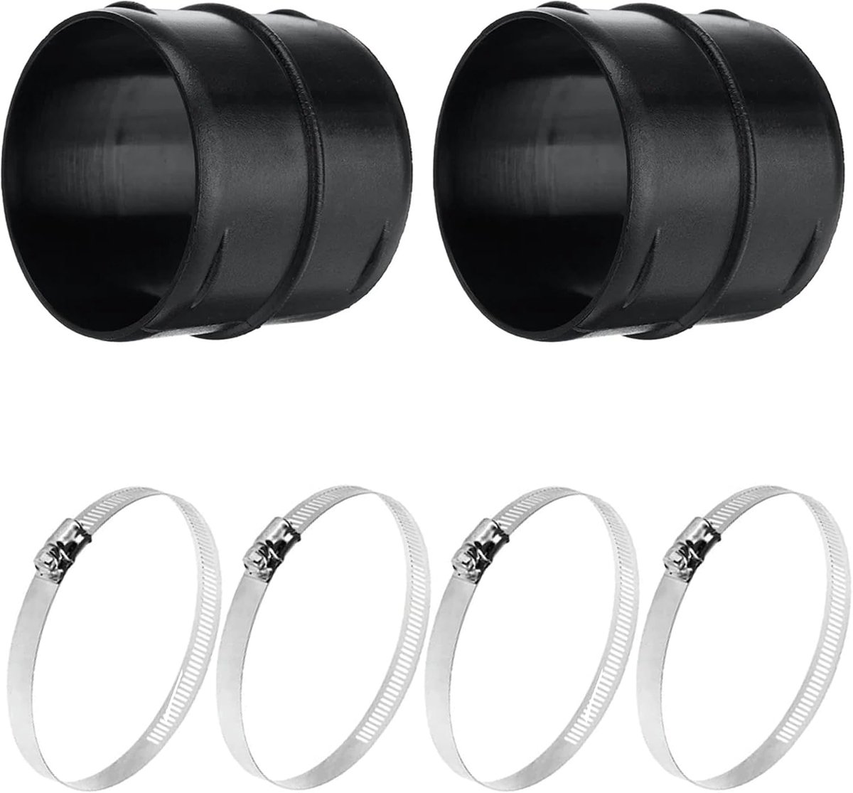SnelShoppen - 2 stuks 75mm Duct Connector, Ventilatie Coupler met 4 Klemmen, Verwarmingsbuizen voor Afvoerbuizen, Ronde Luchtkanalen, Duurzaam ABS Pla