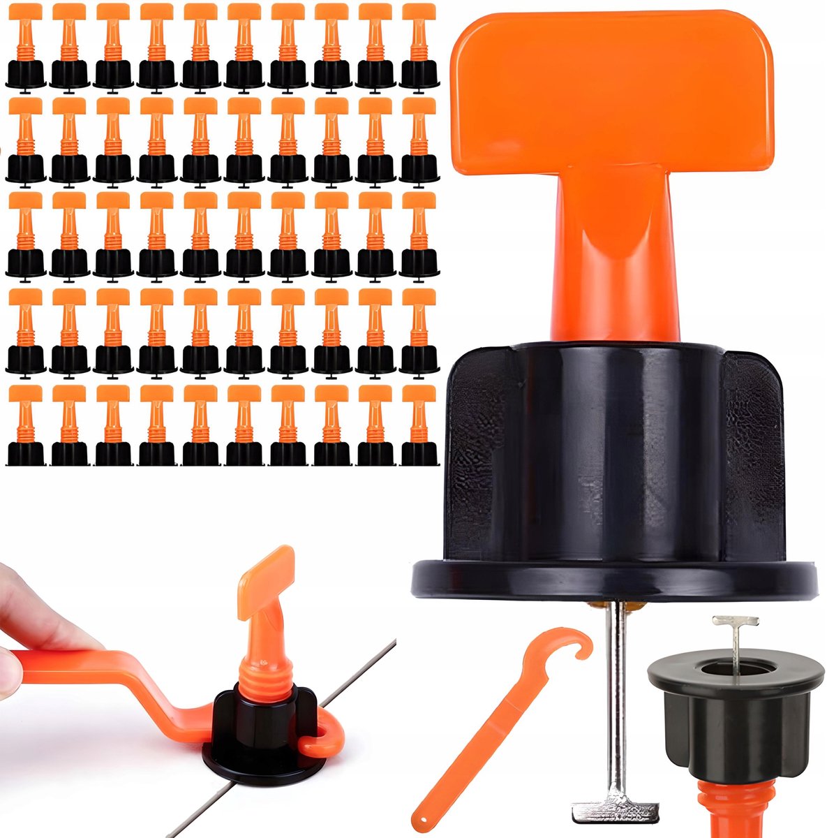 50x Tegel Levelling Systeem Clips & Sleutel voor Perfecte Tegelplaatsing