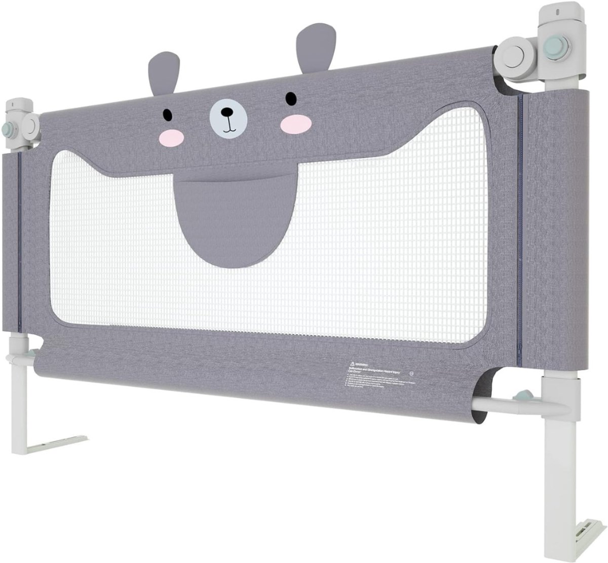 QUOVO® Bedhekje - Bedrand Kinderen 180 cm – Bedhek – Bedrek - Uitvalbeveiliging Bed - Valbescherming - Bedrail – Bedomrander - Baby – Peuter - Grijs - 30cm x 24cm x 2cm