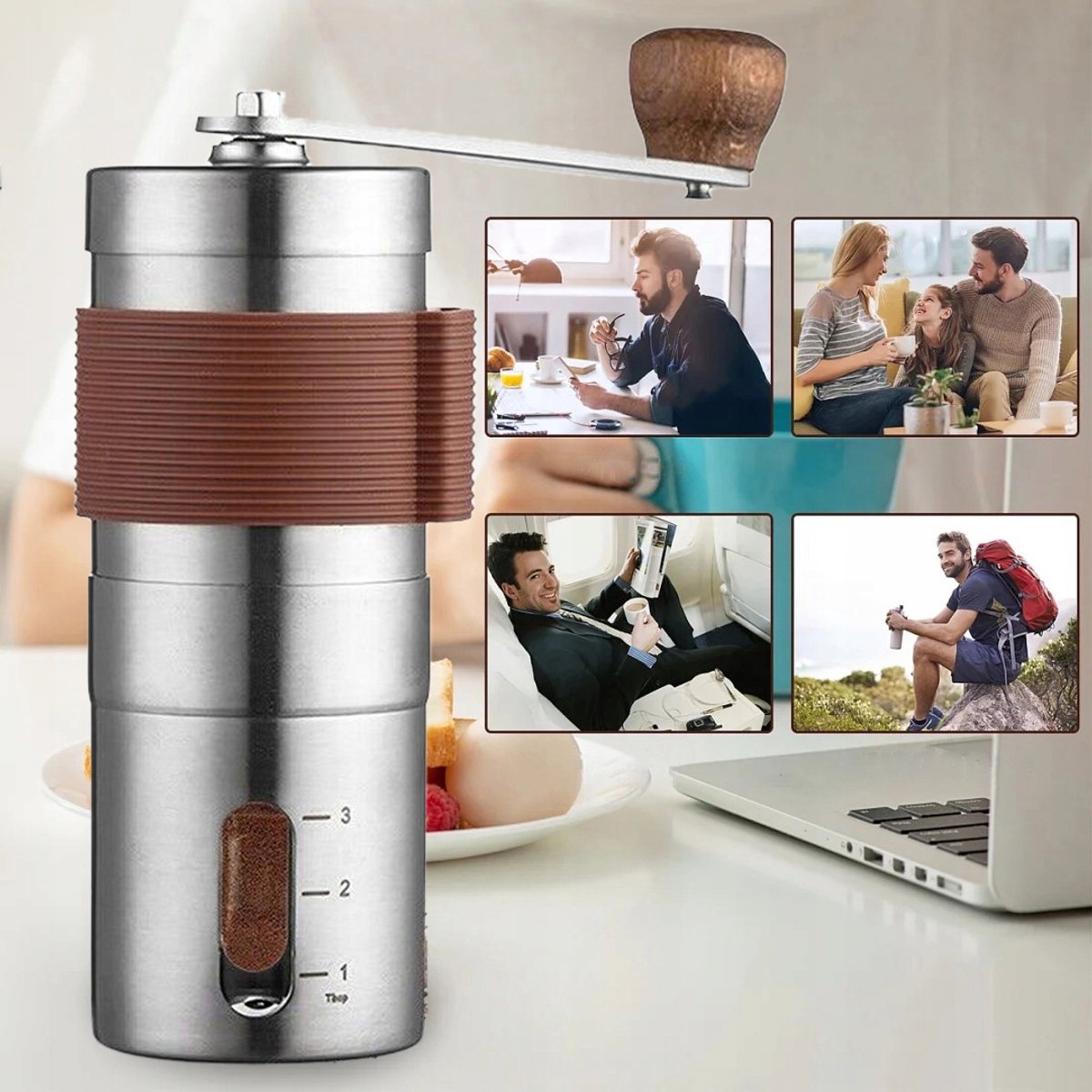 handmatige Koffiebenen Grinder Kruiden Pepper Molen met Keramische Maalschijf