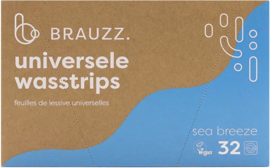 BRAUZZ. universele wasstrips, sea breeze, 32 stuks, vegan