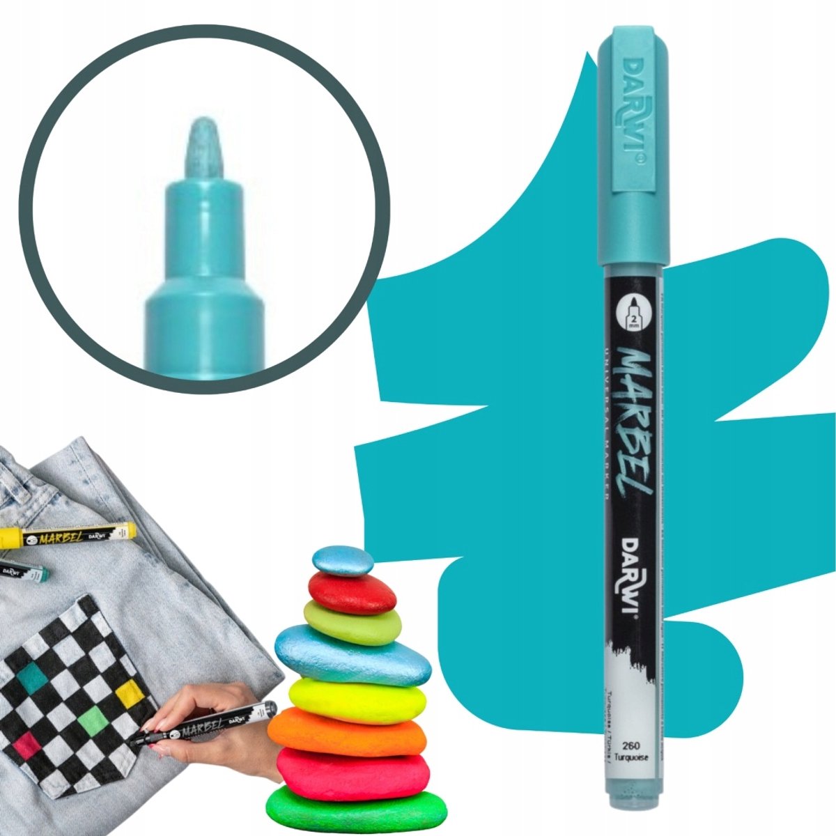 Acrylmarker 2mm Turquoise - Voor Diverse Ondergronden