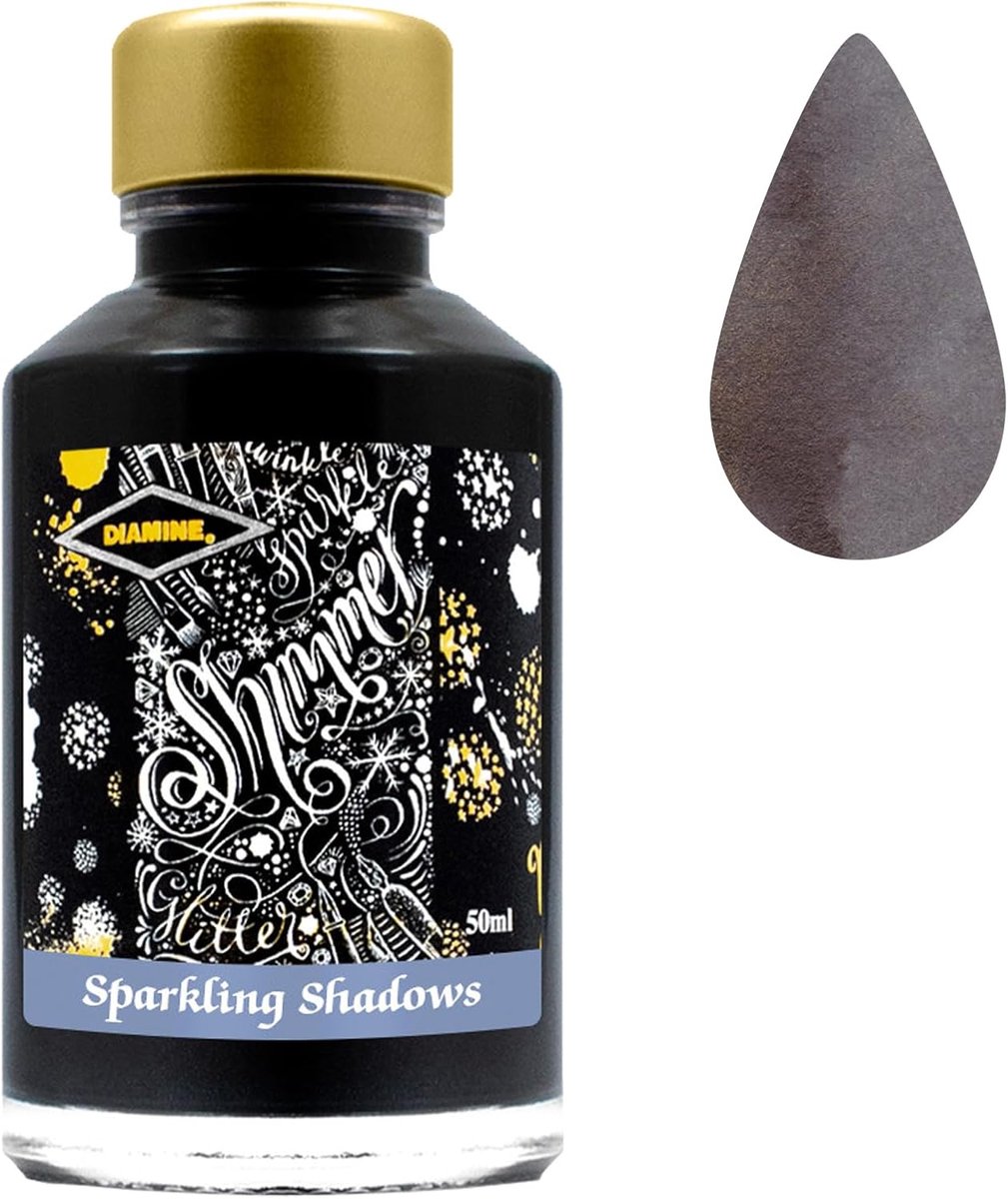 Vulpotlood inkt 50ml - sparkling shadows - glanzend effect - ideaal voor kalligrafie - ShopVlot