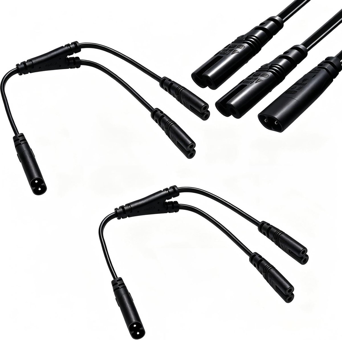 Verlengsnoer - IEC 320 C8 naar Dual C7 - Y splitter - Aansluiting voor 2 apparaten - ShopVlot