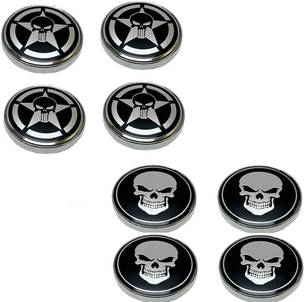 Wielnaafdoppen 56 mm - Zwarte ABS naafdoppen - Inclusief stickers - Persoonlijke wielnaafdecoratie - ShopVlot