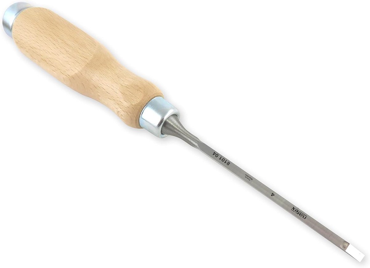 Houtschaaf - vlak, breedte: 4 mm - Cr-Mn staal - ergonomisch handvat voor precisiewerk - ShopVlot
