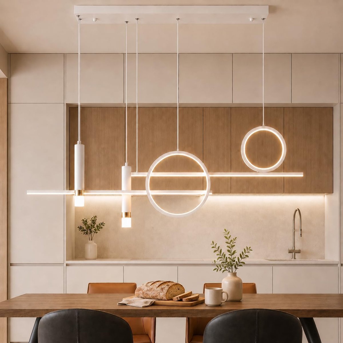 Hanglamp dimbaar 110 cm - moderne LED kroonluchter - hoogte verstelbaar - perfect voor eetkamer - ShopVlot