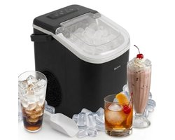BluMill Machine à glaçons - Fabricant de glaçons - Pelle à glace et panier à glaçons amovible inclus - 9 glaçons en 6 minutes - Portable - Autonettoyante - Noir