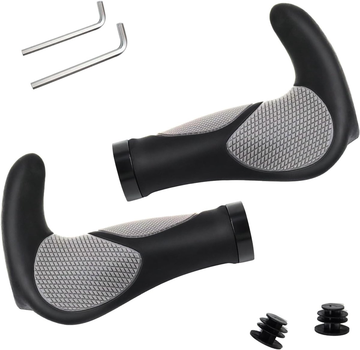 Fietshandgrepen 22 mm - ergonomische stuurgrepen - antislip bullhorn-stuur - voor mountainbikes en e-bikes - ShopVlot