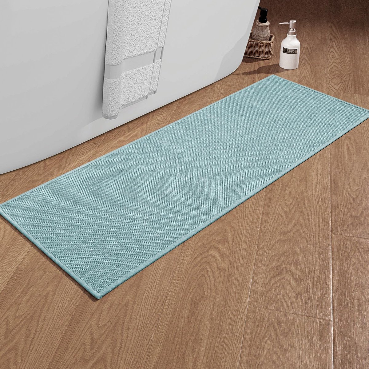 Badkamertapijt 43 x 120 cm - antislip - rubberen achterkant - wasbaar - ShopVlot