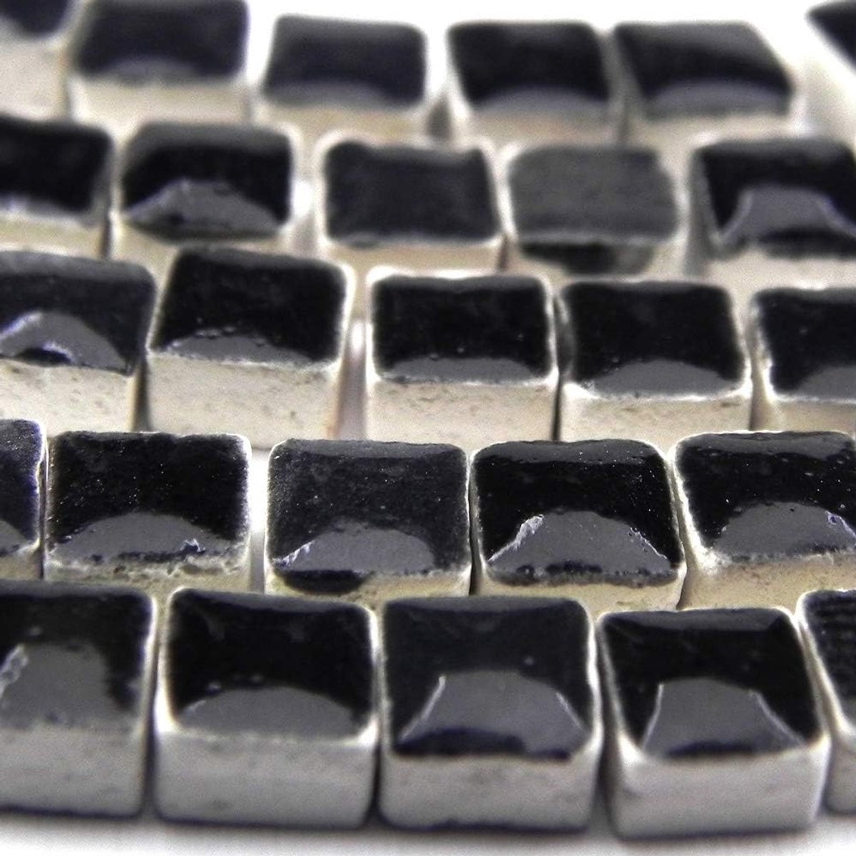 Mosaic tegels 5x5mm - zwarte glazuur - keramisch - ideaal voor decoratie - ShopVlot