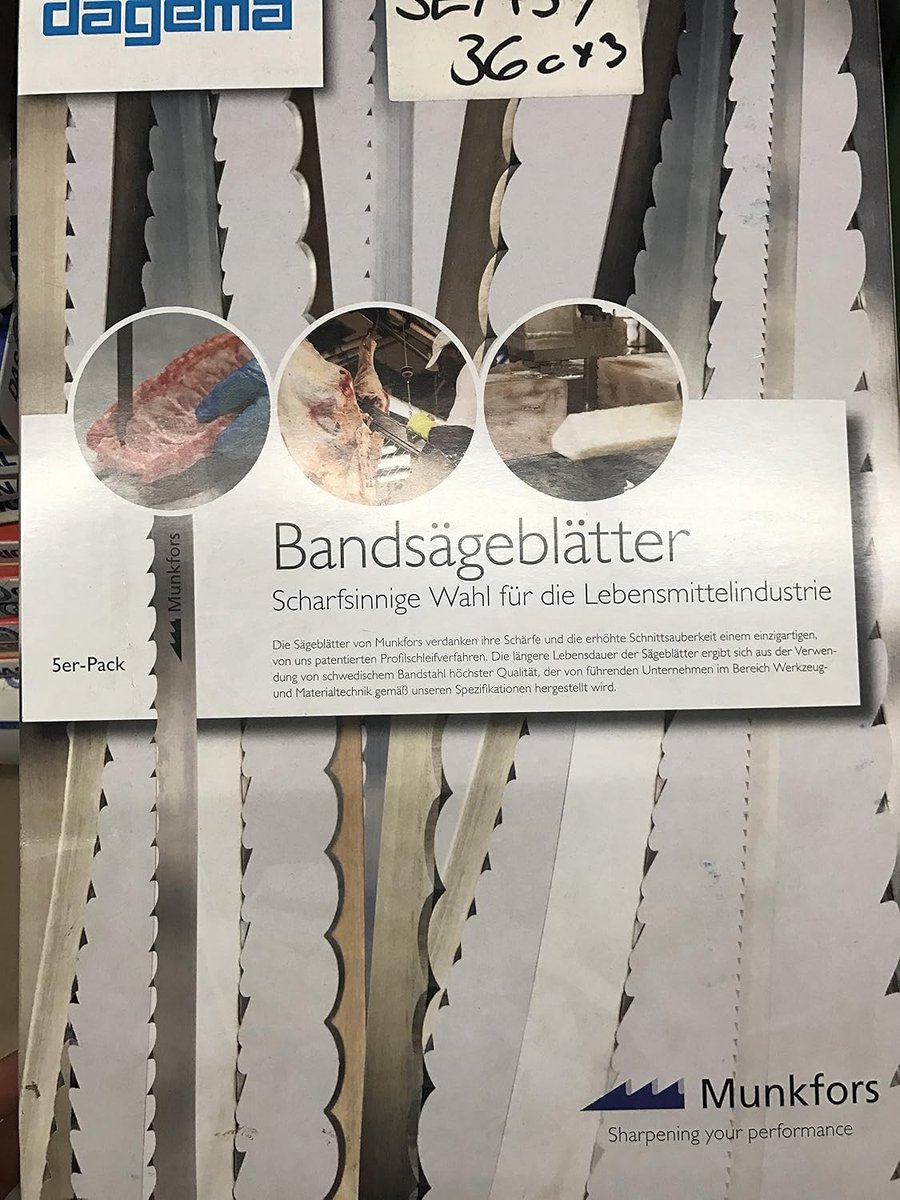 Vleeszaagblad 2430x16x0.5mm - 5-pack - inductief gehard - ideaal voor vlees en botten - ShopVlot