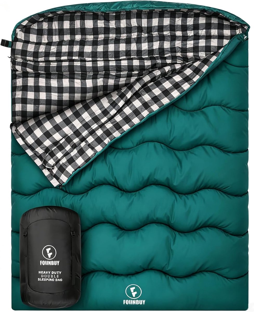 Slaapzak 2 Persoons - Queen Size Katoen - Waterdicht en Warm - Ideaal voor Kamperen en RV Reizen - ShopVlot